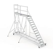 Piattaforma con ruote 12 gradini - Altezza massima di lavoro 4.40m - PTF2512G