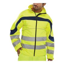 Beeswift - eton Hi Vis soft shell jacket sy xl - Saturn Yellow / Navy - Saturn Yellow / Navy