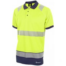 Beeswift - hivis two tone polo shirt s/s sat yell/nvy sml - Saturn Yellow / Navy - Saturn Yellow / Navy