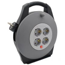 Outdoor Kabeltrommel 10m – Robuste Kabelrolle mit Schuko-Stecker & Thermoschutz - B-tech