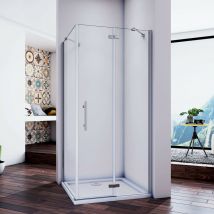 Duschparadies-de - B:90xT:90x195cm Duschkabine Eckeinstieg Duschtür Duschabtrennung Scharniertür Dusche