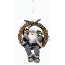 Babbo natale corona di sci 30 cm - Feeric lights & christmas