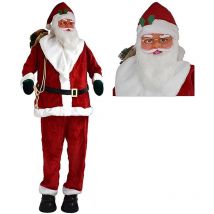 Cose Da Casa - Babbo Natale Gigante alto 2 Metri Natalizia con Sensore di Movimento e 5 Canzoni Decorazione vestito rosso in tessuto