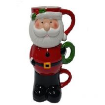 Babbo natale in ceramica, 3 tazze da latte con manico regalo Natale originale natalizio colazione bambini