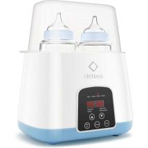 Baby Bottle Warmer & Bottle Sterilizer, 6 In 1 Double Bottle Warmer For Breast Milk, Baby Food Heater With Lcd Display Accurate Temperature Control,-