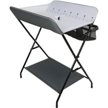 Aqrau - Baby Fasciatoio Pieghevole,fasciatoio Portatile Con Cestello,multifunzionale Tavolo Da Massaggio,grigio+bianco
