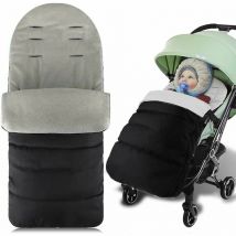 Volavo - Baby Sleeping Bag, Universal 3 in 1 Stroller Annex Mat Footmuff Blanket Stroller Bunting Bag Waterproof Windproof Cold Detachable (Gray)