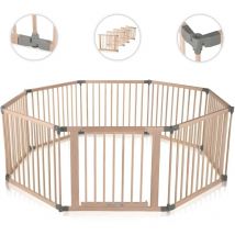 Laufgitter aus Holz 8 Elemente - individuell verstellbar - premium in Grau - Baby Vivo