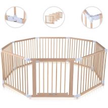 Baby Vivo - Parc Bébé en Bois 8 Éléments - réglable individuellement - premium Blanc