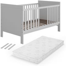 Vitalispa - Babybett Ajaton, Weiß, 144.4 x 83 cm mit Matratze