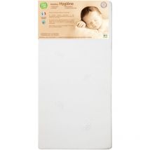 Matelas hygiène déhoussable lit bébé 60 x 120 cm - 100% polyuréthane - Blanc - Babycalin