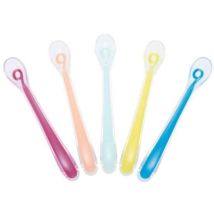 Cuillères en silicone souple – Set de 5 – Idéal pour diversification alimentaire – BABY MOOV