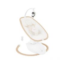 Babymoov Balancelle Bébé Swoon Hoop - Télécommande incluse, Ultra Confort, Design Épuré, Assise Rotative 90°, Arche de je