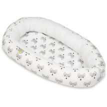 Babynest - nid d'ange - 0-8 mois - 100% coton - 82x54cm - renards - blanc - renards - blanc