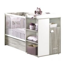 Les Tendances - babyprice Lit Bebe Combine Evolutif Smile Chene Silex