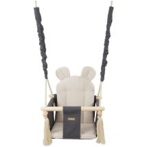 Babyschaukel - Babyschaukel - mit Ohren - max. 20 kg - grau & beige