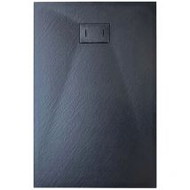 Bac à douche anthracite effet pierre rectangulaire en smc mod. Strong 80x120 cm