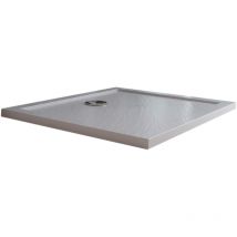 Idralite - Bac à douche bordé effet pierre blanc en acrylique mod. Flower 90X120X4 rectangulaire