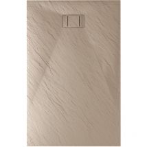 Idralite - Bac à douche tourterelle effet pierre mod. Blend 80X120 cm rectangulaire