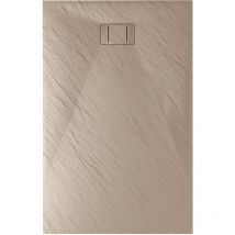 Idralite - Bac à douche tourterelle effet pierre mod. Blend 80X180 cm rectangulaire