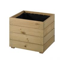 Bac à fleurs carré en bois essencia