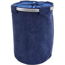 Bac à linge HHG-240, Panier à linge boîte à linge sac à linge bac à linge avec filet, 55x39cm 65l, bleu