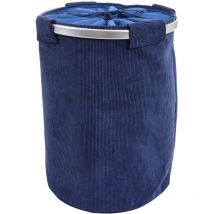 Bac à linge HHG 240, Panier à linge boîte à linge sac à linge bac à linge avec filet, 55x39cm 65l, bleu