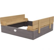 Ella Bac Sable Enfant Gris Bac Sable pour Enfants en Bois fsc avec Couvercle & Banc 100 x 95 cm - AXI