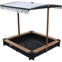 Lily Bac Sable Enfant en Anthracite / Marron Bac Sable pour Enfants en Bois fsc avec Couvercle / Toit ouvrant pivotant r glable en hauteur 118 x