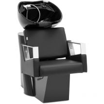 Bac à shampoing - inclinable - avec siège, robinet mitigeur, flexible et douchette - Design fonctionnel Bac à shampoing professionnel Bac coiffure