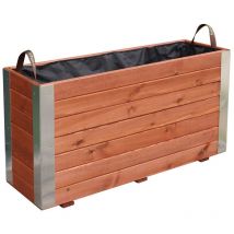 Cerland - Bac à fleurs en bois lasuré 100 x 30 x 50 cm Bambou
