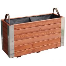 Cerland - Bac à fleurs en bois lasuré 80 x 30 x 43,5 cm Bambou