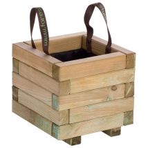 Woodtex - Bac à fleurs carré en bois 30 x 30 x 28 cm Baroque