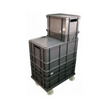 Bac de manutention polypropylène gerbable norme Europe - 70L - charge maxi 50Kg fond renforcé 400x600x400 Viso
