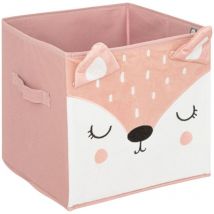 Bac de rangement biche rose 29x29cm Atmosphera Créateur D'intérieur