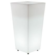 Melisa 40 Jardinière Carrée Et Haute Avec Lumière Pour Plantes Et Fleurs Très Résistantes. Lumière Blanc Froid Avec Câble. Fabriqué En Polyéthylène En