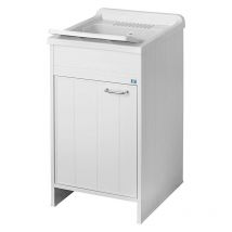 Meuble buanderie 45x50 cm lavabo blanc planche à laver 9006K Negrari