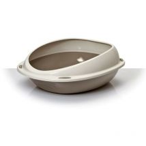 Mediawave Store - 10533 Litière ouverte pour chats shuttle à bords relevés anti-projections 57 cm Couleur: Gris