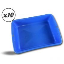Bac plastique rectangulaire 10 litres multi-usage - Lot de 10 - Modèle 10 litres