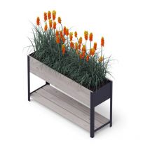Bac surélevé ergonomique en bois Upyard pour intérieur et extérieur, 118x36x72 cm, gris