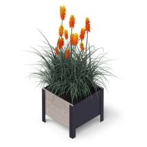 Bac surélevé ergonomique en bois Upyard pour intérieur et extérieur, 36x36x32 cm, gris