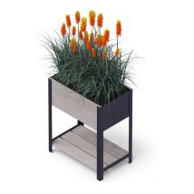 Bac surélevé ergonomique en bois Upyard pour intérieur et extérieur, 58x36x72 cm, gris