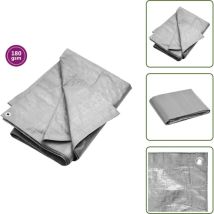 Bâche 180 g/m² 6x10 m Gris pehd - Bâche Imperméable - Bâche De Protection - Bâche Jardin - Bâche Multifonction - Bâche Grise