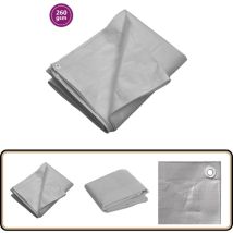 Bâche 260 g/m² 4x6 m Gris pehd - Bâche Imperméable - Bâche De Protection - Bâche Jardin - Bâche Multifonction - Bâche Grise