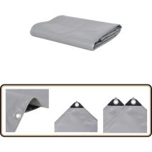 Bâche 650 g / m² 3x6 m Gris - Bâche Imperméable - Bâche De Protection - Bâche Polyester - Bâche Extérieure - Bâche Voiture