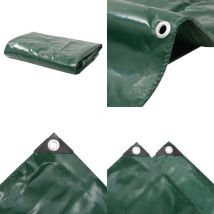 Bâche 650 g / m² 4 x 6 m Vert - Couverture Imperméable - Bâche Extérieure - Bâche Protection Voiture - Bâche Moto - Bâche Chantier - Home & Living