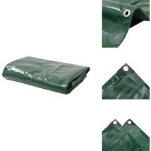Bâche 650 g / m² 4 x 6 m Vert - Couverture Imperméable - Bâche Extérieure - Bâche Protection Voiture - Bâche Moto - Bâche Chantier