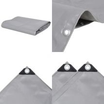 Bâche 650 g / m² 4x5 m Gris - Bâche Imperméable - Bâche De Protection - Bâche Polyester - Bâche 4x5 Mètres - Bâche Grise - Home & Living