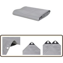 Bâche 650 g / m² 4x8 m Gris - Couverture Extérieure - Bâche Imperméable - Bâche Résistante - Bâche Polyester - Bâche 4x8 Mètres