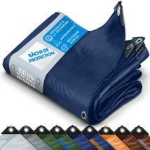 Bâche de protection imperméable 80 g/m² Bleu 4 x 6 m